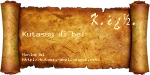 Kutassy Ábel névjegykártya