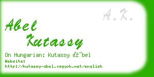 abel kutassy business card